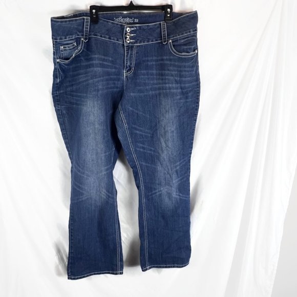 Revolt Bootcut Jeans Womens Plus 22W Blue Denim Plus Size - Picture 1 of 5